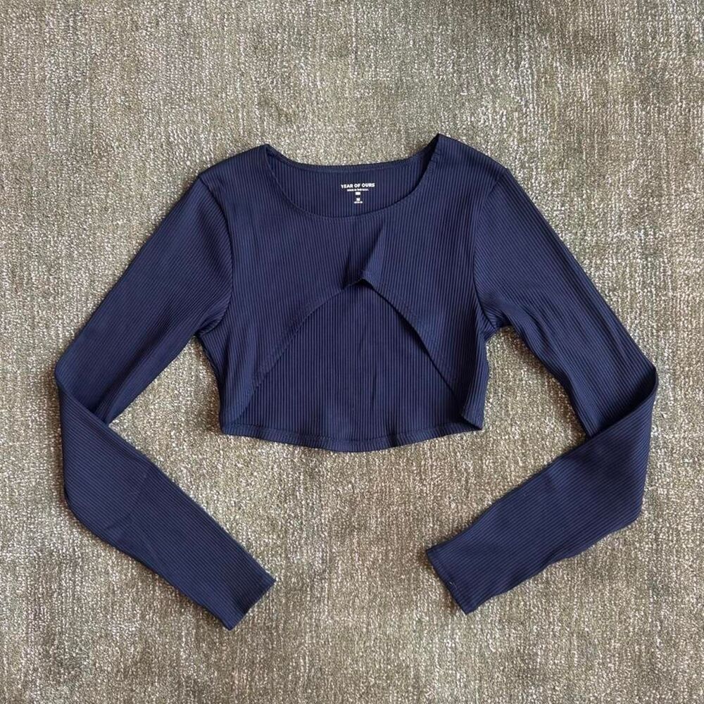 Year-of-ours Women's Navy and Blue Top
